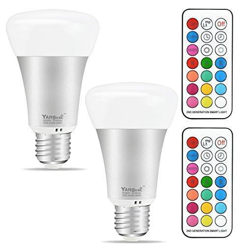 Accent Lighting Pack of 6 Dimmable RGB floodlight Bulbs with 2 Remote Controllers Color Changing Reflector Mood Light Bulbs for General TORCHSTAR 3W Multi-Color E26 LED Bulbs Black Decorative 